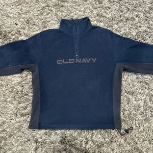 vintage 00s old navy turtle neck jacket navy/gray